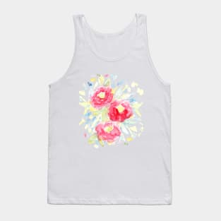 Watercolor Peonies Tank Top